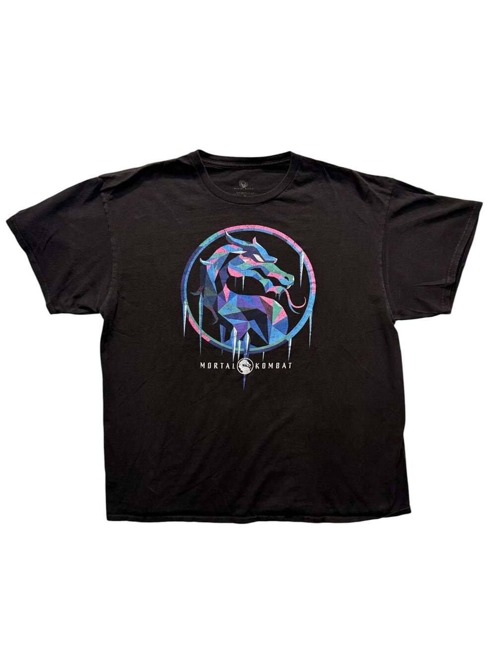 Mortal Kombat Sub-Zero Ice Geometric Logo Men's Black T-Shirt